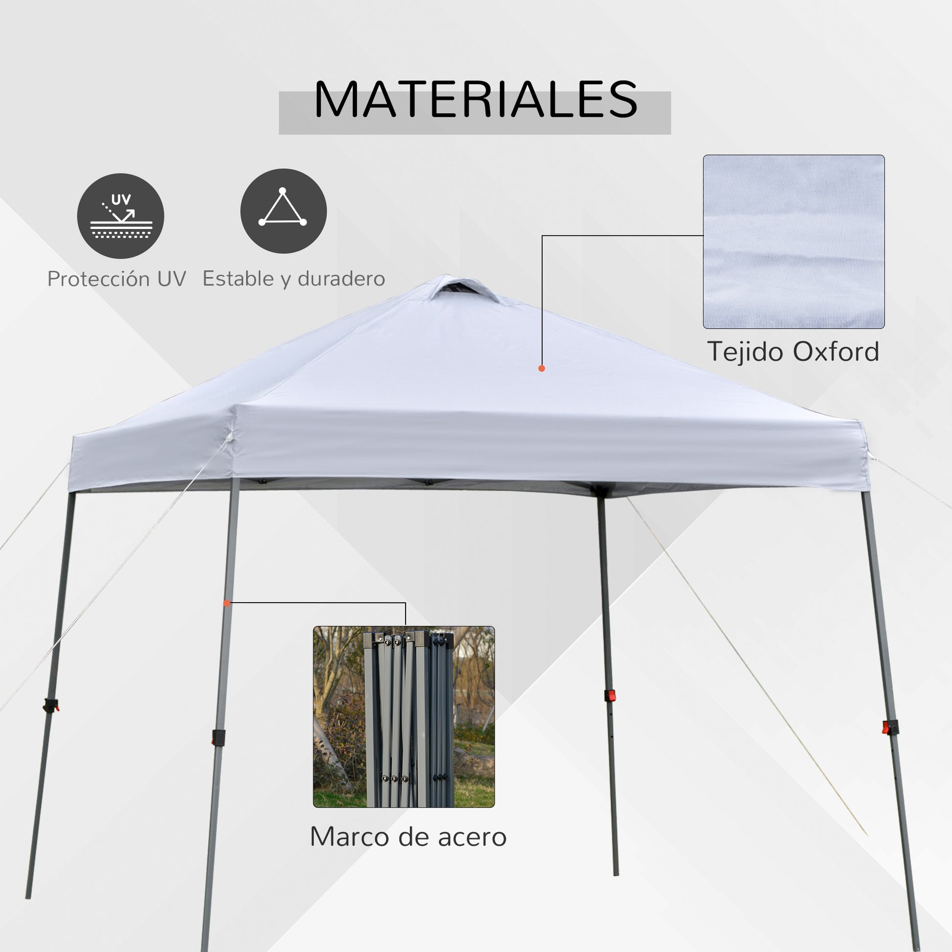 Outsunny Cenador Plegable 3x3m Jardín Con Bolsa De Transporte Con Ruedas Camping_3