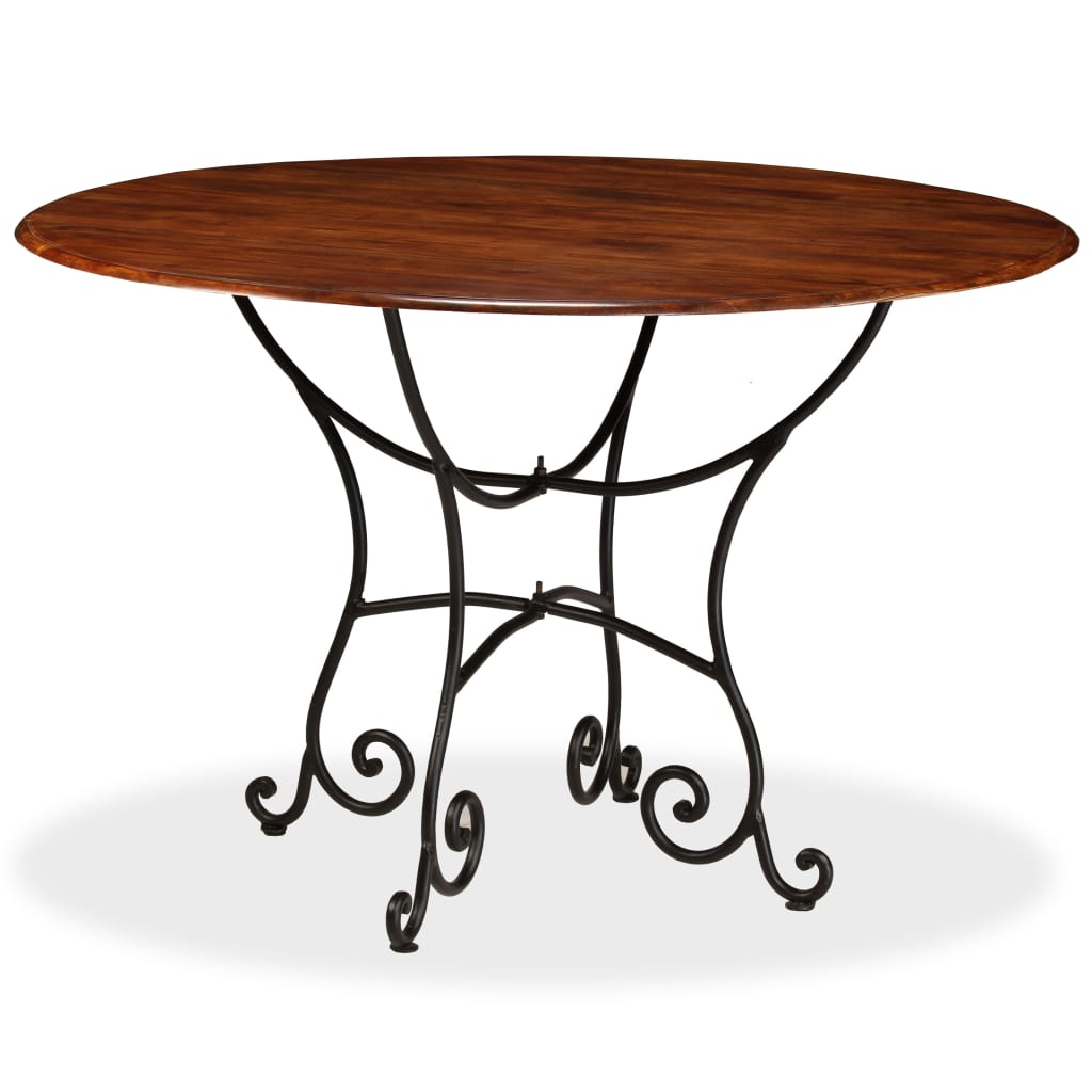 Mesa De Comedor Madera Maciza De Acacia Acabado Miel 120x76 Cm_1