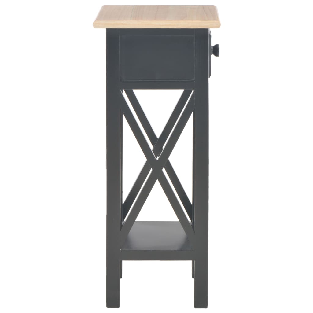 Mesa Auxiliar De Madera Negro 27x27x65,5 Cm_2