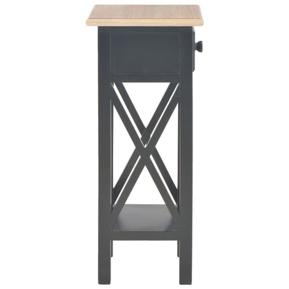 Mesa Auxiliar De Madera Negro 27x27x65,5 Cm_2