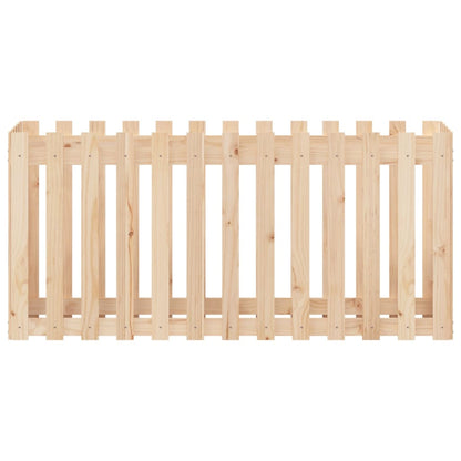 Arriate Elevado Jardín Con Valla Madera Maciza Pino 150x50x70cm_4