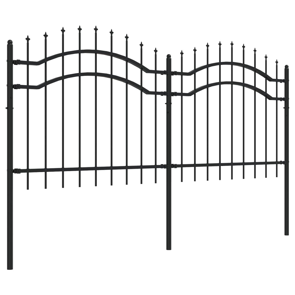 Valla De Jardín Con Punta De Lanza Acero Recubierto Negro 140cm / Vetonek_0