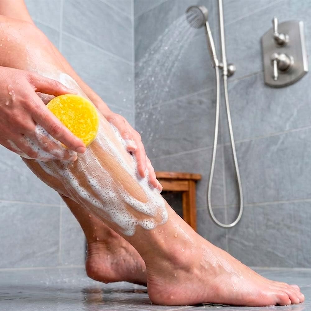2 Esponjas Jabonosas Varios Usos. Aroma Piña. Ideal Para Viaje O Gym. Apta Todo Tipo De Piel. Con Aceite De Argán_3