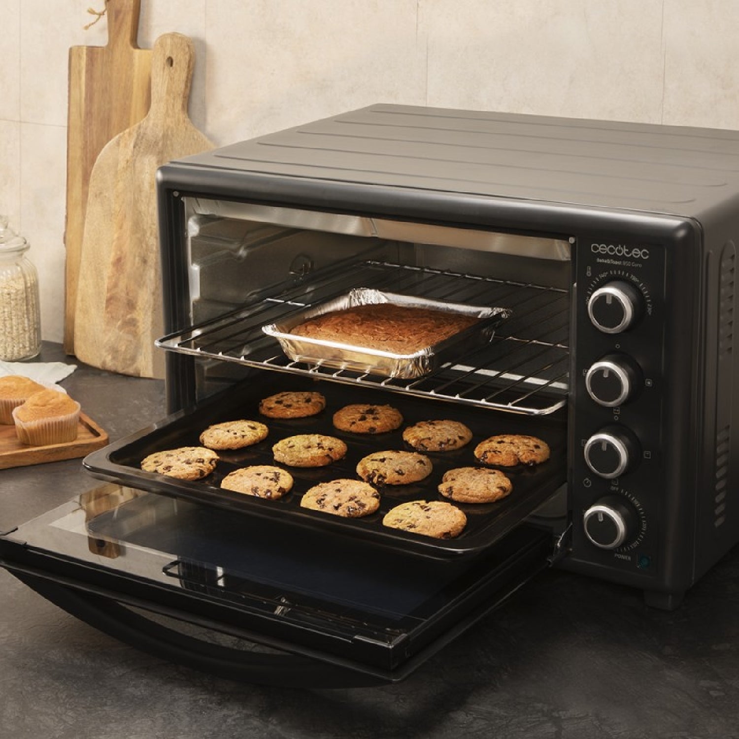 Cecotec Horno De Sobremesa Bake&toast 850 Gyro. 2200 W Capacidad 60 Litros Cocina Por Convección 12 Funciones Incluye Ru_2
