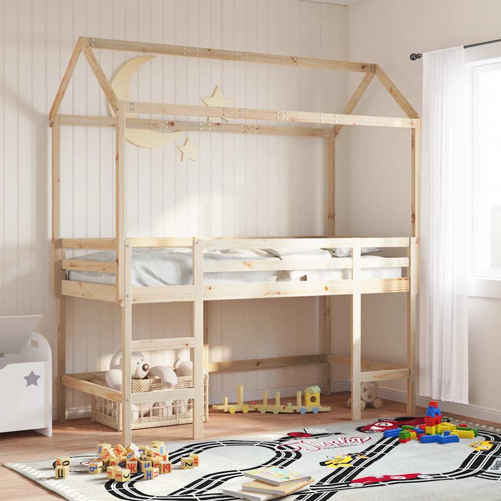 Techo De Cama Infantil Madera Maciza Pino 217x95,5x159 Cm_1