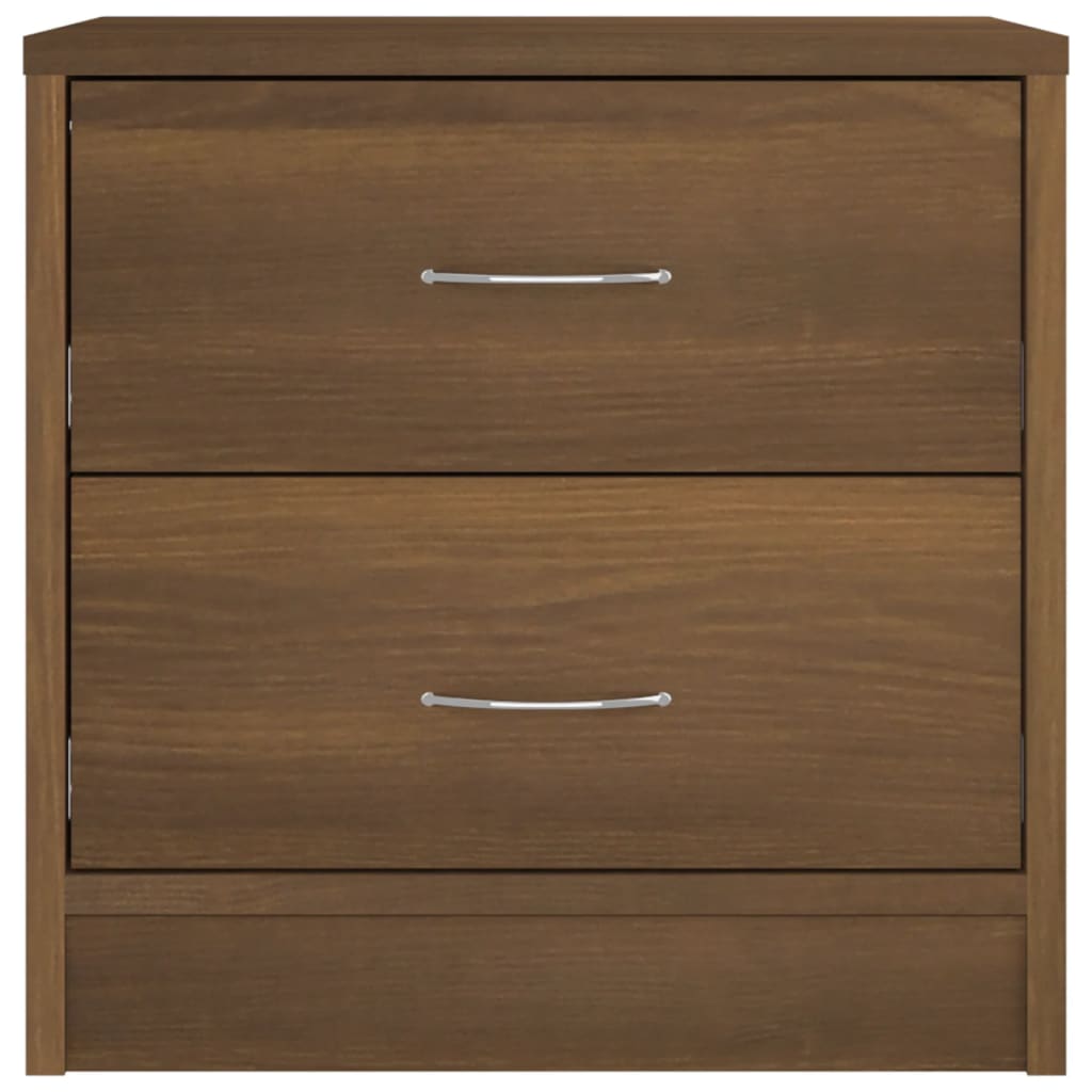 Mesita De Noche Madera De Ingeniería Marrón Roble 40x30x40 Cm_2