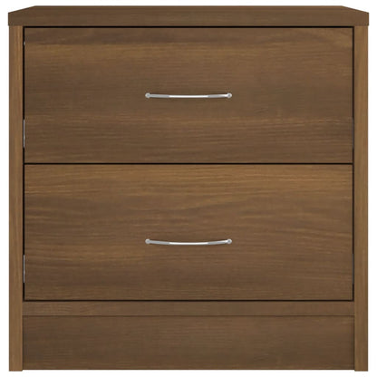 Mesita De Noche Madera De Ingeniería Marrón Roble 40x30x40 Cm_2