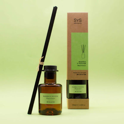 Ambientador Mikado Madera y Vetiver SYS Aromas 100 ml | Colección 1991 | Aroma Amaderado y Cítrico | Sofisticado_1