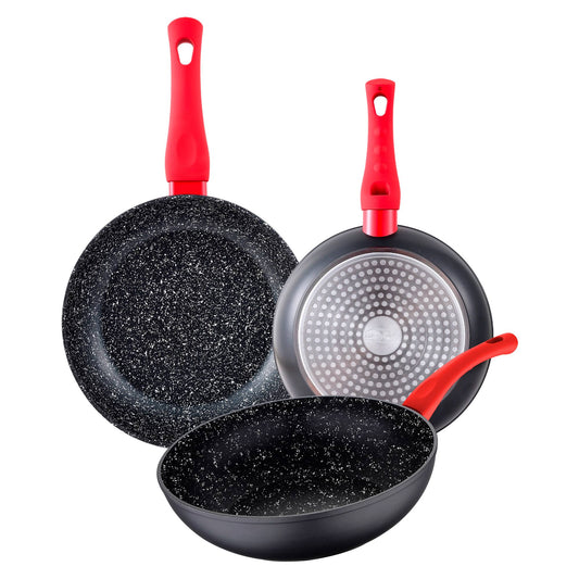 San Ignacio - Set 3pc Sarten, Con Revestimiento Antiadherente (22, 26, Y Sartén Wok 26) Aluminio Forjado Induccion Energy_0