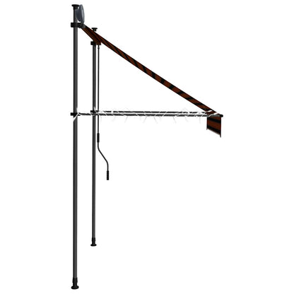Toldo Manual Retráctil Con Led Naranja Y Marrón 150 Cm_4
