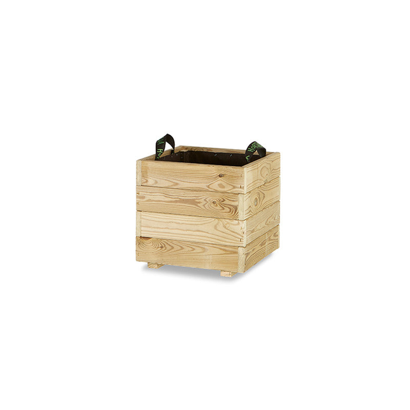 Jardinera Cuadrada De Madera Tratada 40x40x40 Cm Pun Hortalia_0