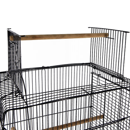 Pawhut Jaula Para Pájaro Espaciosa Jaula De Aves Con Techo Abierto Con Soportes_3