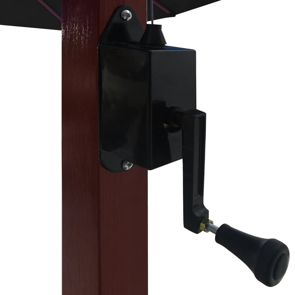 Vidaxl Sombrilla De Jardín Colgante Con Palo De Madera Negro 4x3 M_4