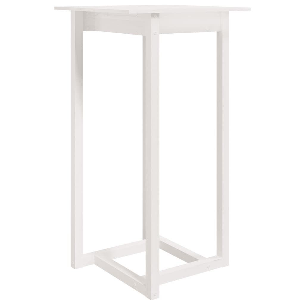 Mesa Alta De Bar Madera Maciza De Pino Blanco 60x60x110 Cm_0
