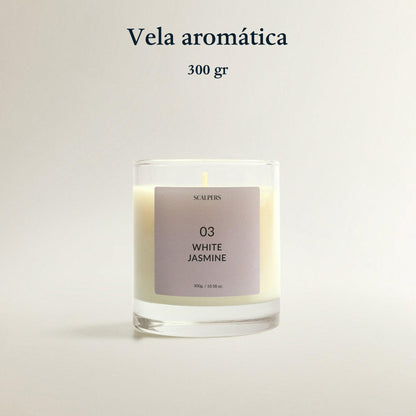 Vela Aromática 300gr Jazmín Blanco Scalpers_1