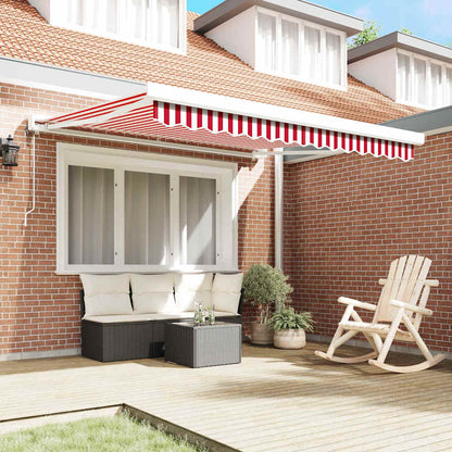 Toldo Retráctil Rojo Y Blanco 350 X 250 X 165 Cm Tela Y Metal_2