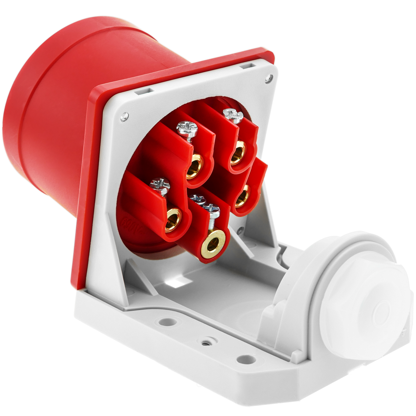 Base De Enchufe Industrial Cetac 90º Macho 3p+t+n 32a 380v Ip44 De Superficie_2