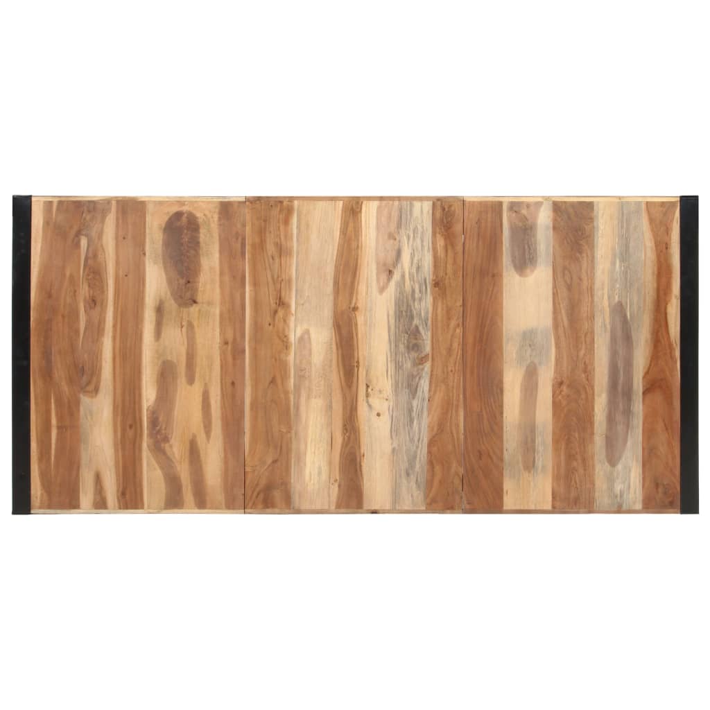 Mesa De Comedor Madera Maciza Y Acabado Sheesham 220x100x75 Cm_1