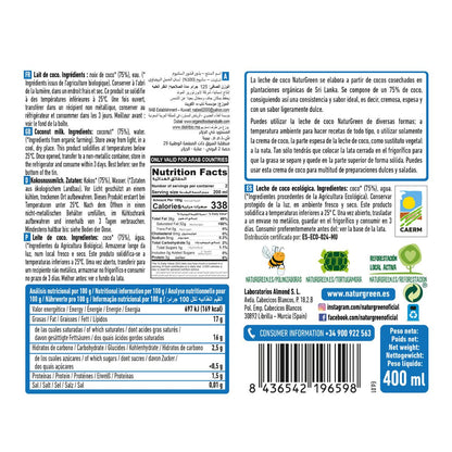Leche de Coco Bio NaturGreen 400 g / 400 ml