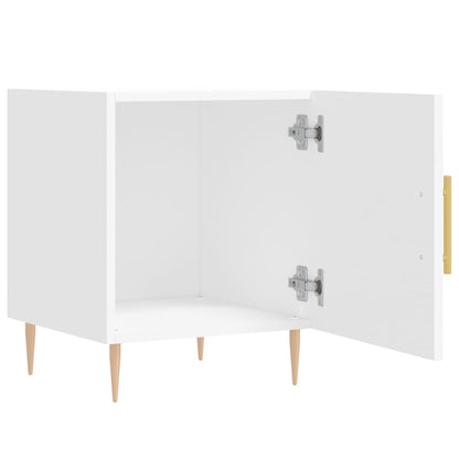 Mesita De Noche Madera De Ingeniería Blanco 40x40x50 Cm_3