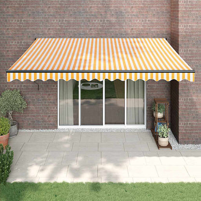 Toldo Retráctil Automático Amarillo Y Blanco 4x3 M_1