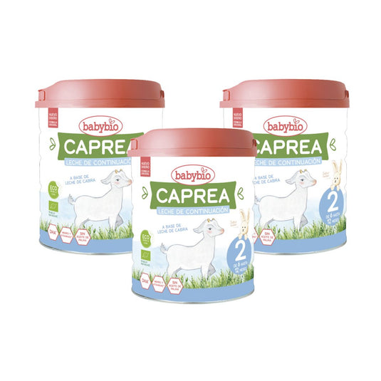 Pack 3 uds Leche de cabra continuación Caprea 2 (6 a 12 meses) Babybio 800 g