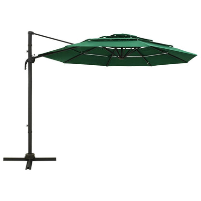 Vidaxl Sombrilla Jardín De 4 Niveles Con Palo De Aluminio Verde 3x3 Cm_1
