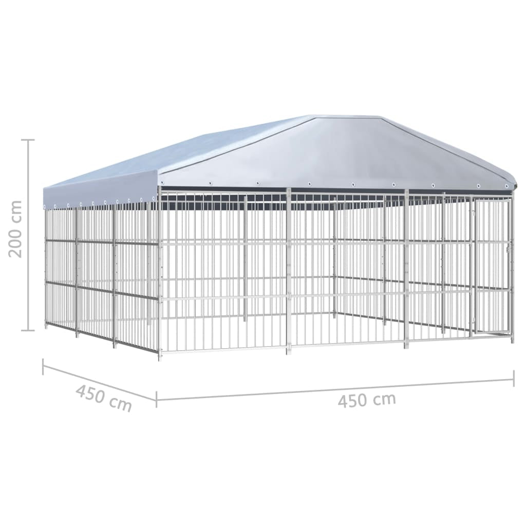 Vidaxl Perrera De Exterior Con Techo 450x450 Cm_2