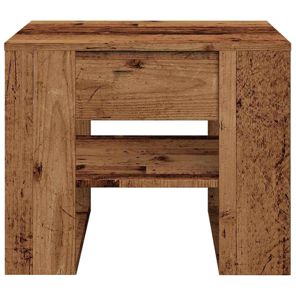 Mesa De Centro Madera De Ingeniería Madera Antigua 55,5x55x45cm_2