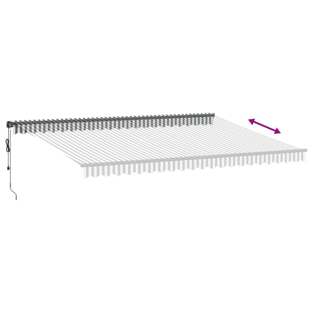 Toldo Retráctil Automático Luz Led Antracita Blanco 500x350 Cm_5