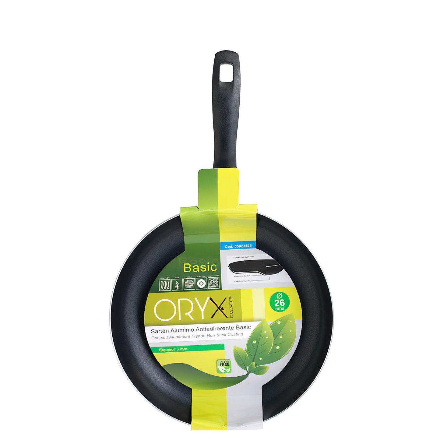 Oryx Sartén Aluminio Antiadherente Basic, Alta Resistencia, Apta Inducción, Libre Pfoa, Diámetro 26 Cm, Espesor 3 Mm._1