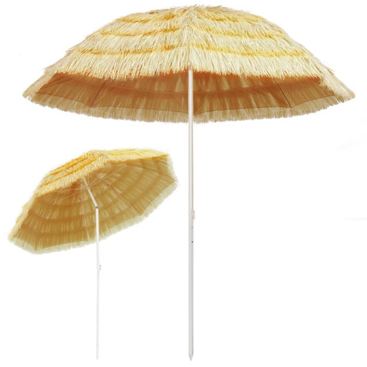 Sombrilla De Playa Estilo Hawaii Natural 240 Cm_0