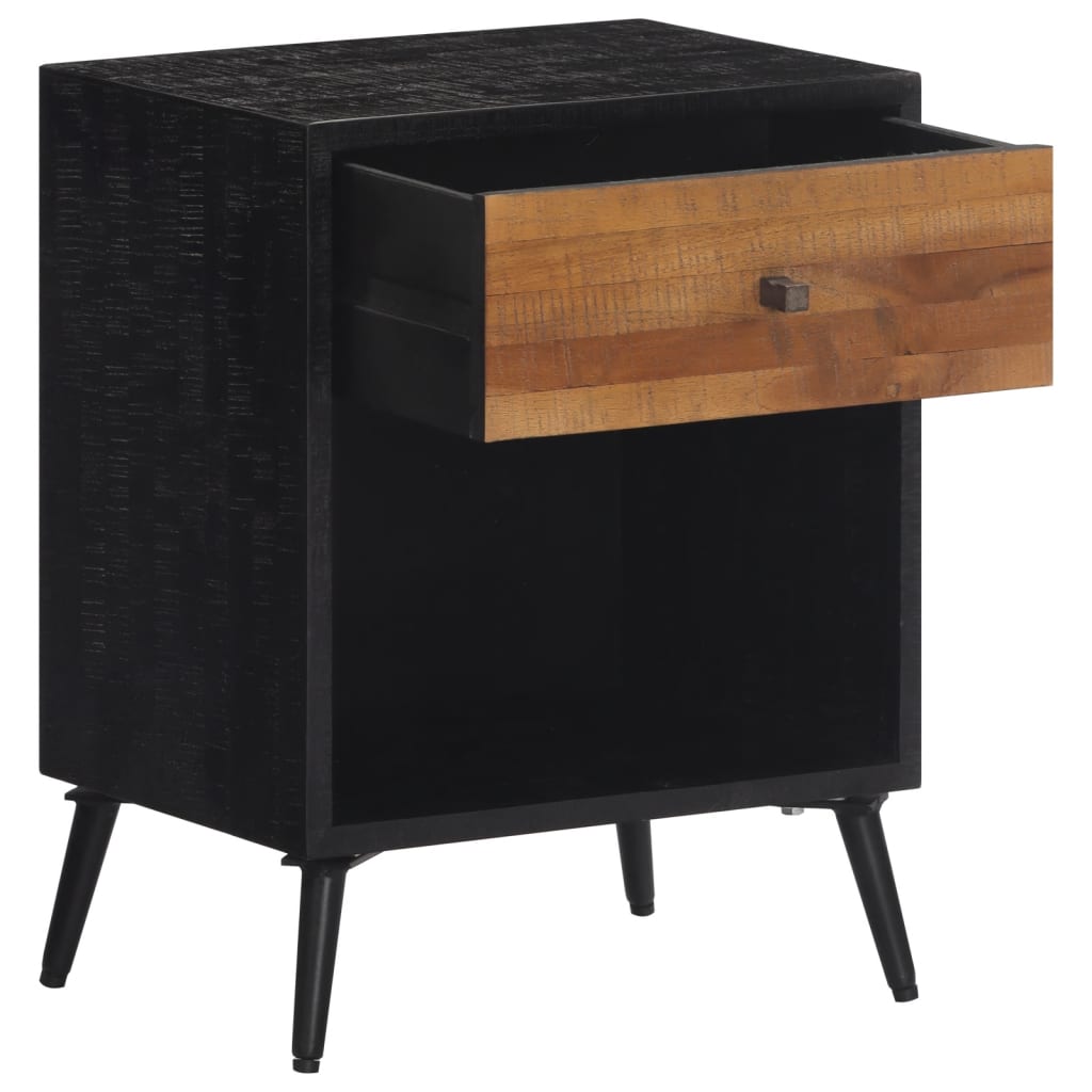 Mesita De Noche Madera Maciza De Teca 40x30x50 Cm_0