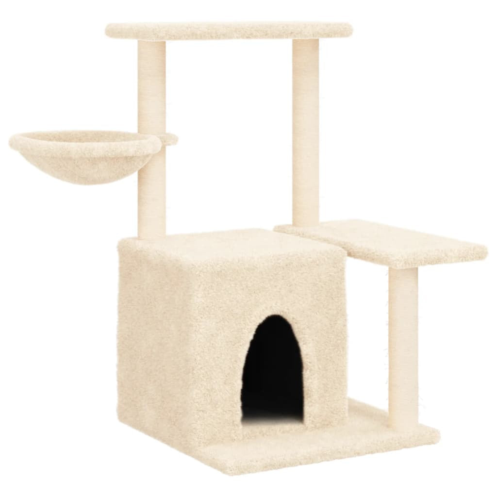 Vidaxl Rascador Para Gatos Con Postes De Sisal Color Crema 83 Cm_0