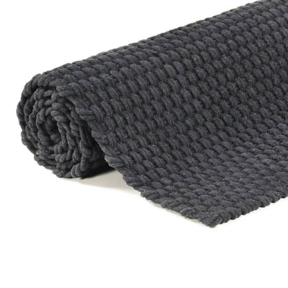 Alfombra Rectangular Algodón Antracita 180x250 Cm / Vetonek_3