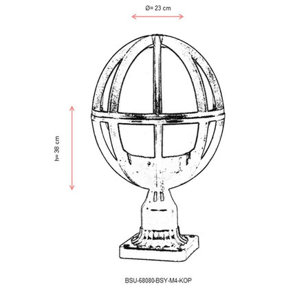 Aplique De Suelo Globo Recto Para Exterior, Abs , Negro, 23x23x38, Casquillo E 27 Max 60 W_2