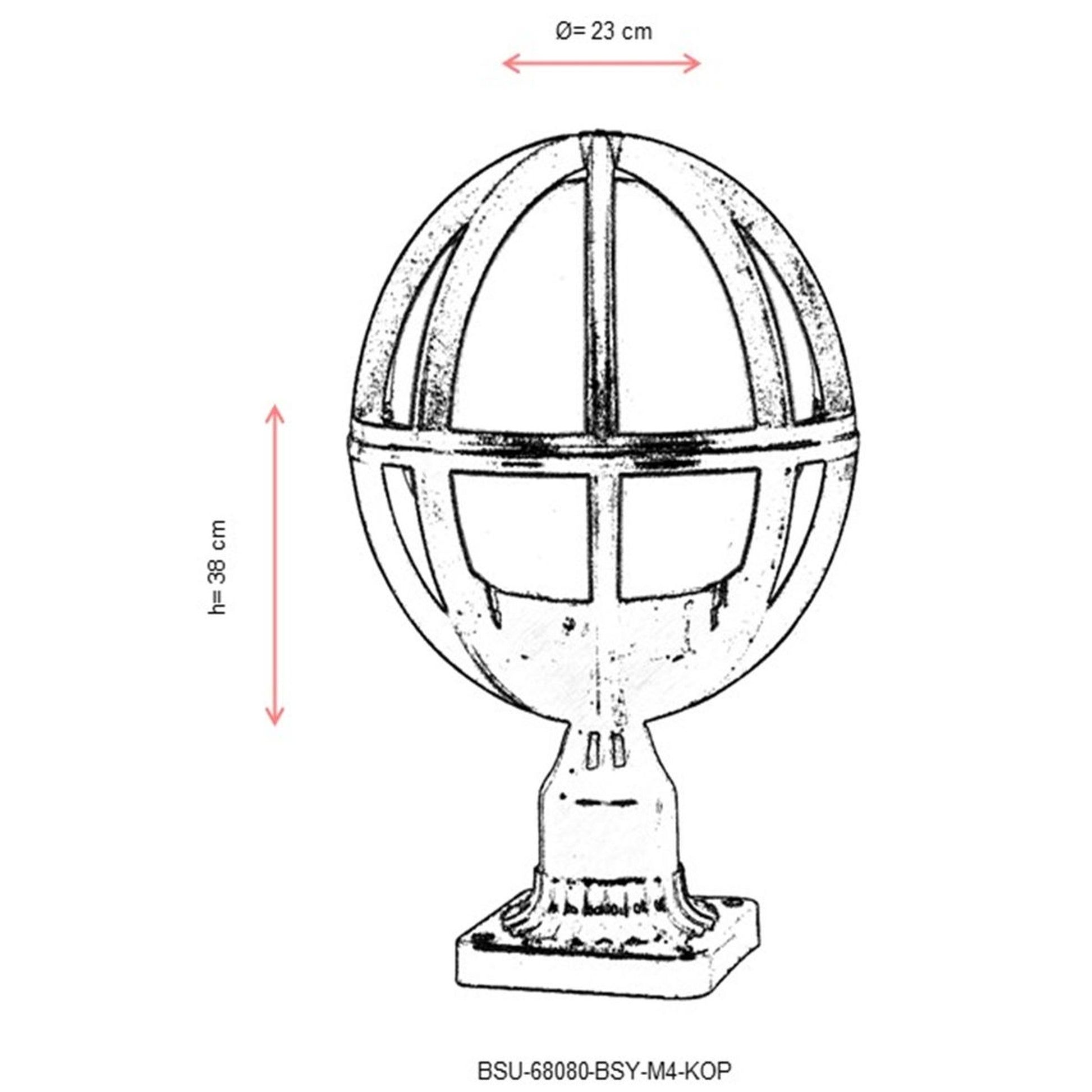 Aplique De Suelo Globo Recto Para Exterior, Abs , Negro, 23x23x38, Casquillo E 27 Max 60 W_2