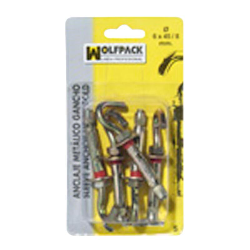 Anclaje Metálico Gancho 8x 60/10 Mm. (3 Piezas)