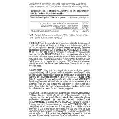 Bisglicinato De Magnesio 250mg - 60 Cápsulas Vegetales - Reduce La Fatiga - Masmusculo_4