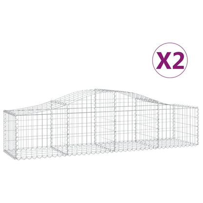 Cestas De Gaviones 2 Uds Forma De Arco Hierro 200x50x40/60 Cm_0