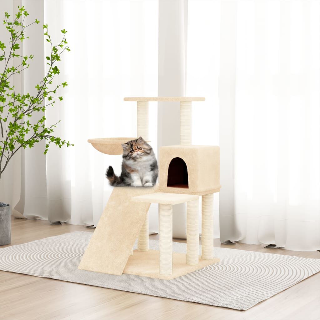 Vidaxl Rascador Para Gatos Con Postes De Sisal Color Crema 82 Cm_1