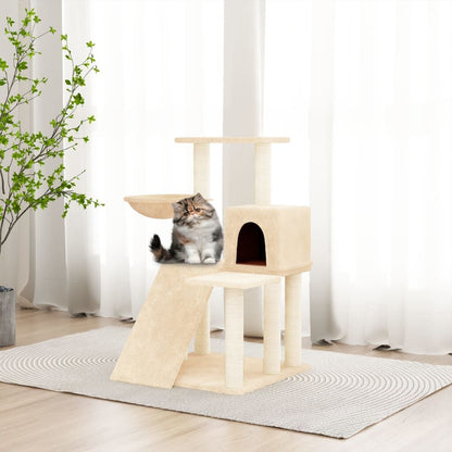 Vidaxl Rascador Para Gatos Con Postes De Sisal Color Crema 82 Cm_1
