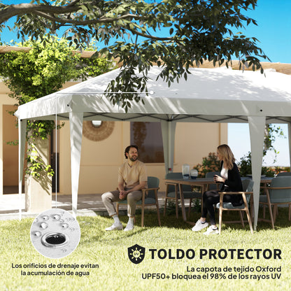 Outsunny Carpa Plegable 5,85x2,95x2,7 M Con 4 Paneles 4 Ventanas Blanco_5