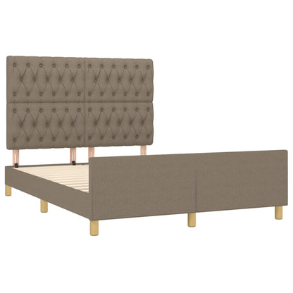 Estructura De Cama Con Cabecero De Tela Gris Taupe 140x200 Cm / Vetonek_2
