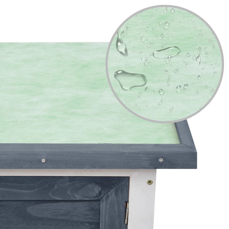Vidaxl Jaula Conejera De 1 Piso Madera Gris_5