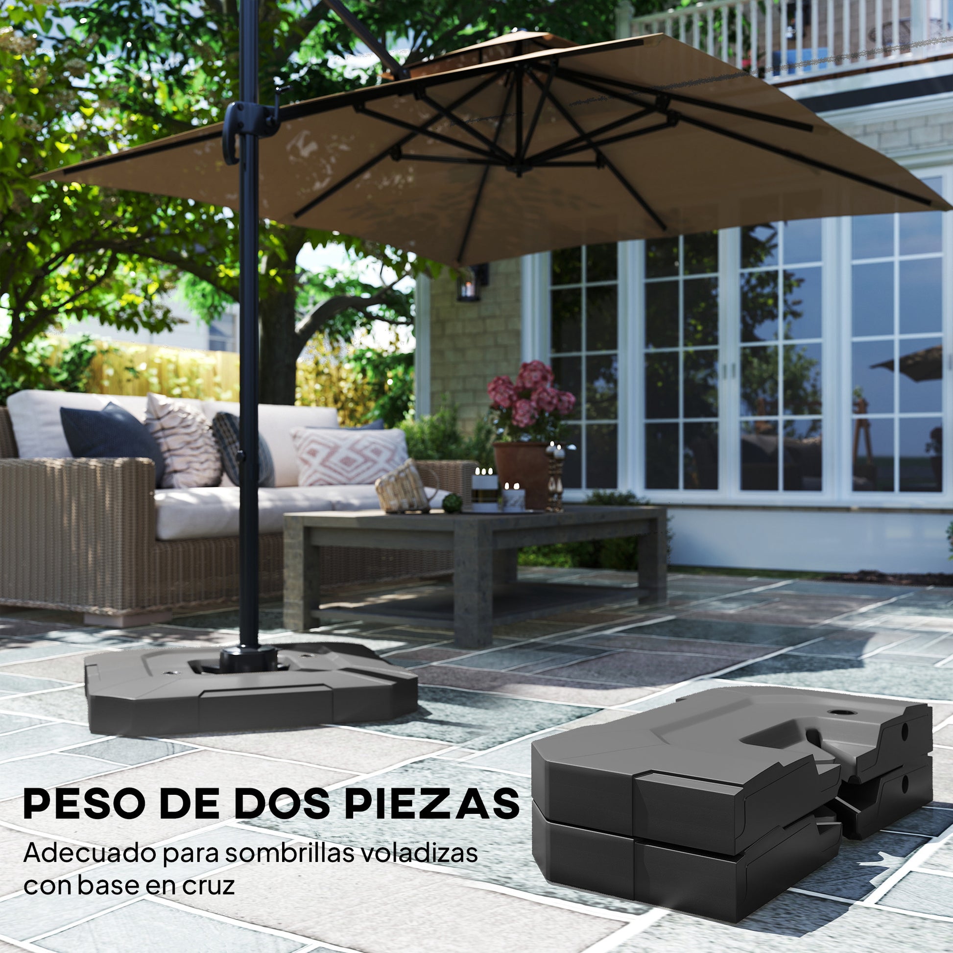 Outsunny Base Para Sombrilla De 2 Piezas_3