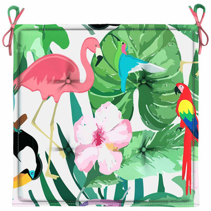 Vidaxl Cojines Para Silla De Jardín 4 Uds Tela Multicolor 40x40x4 Cm_4