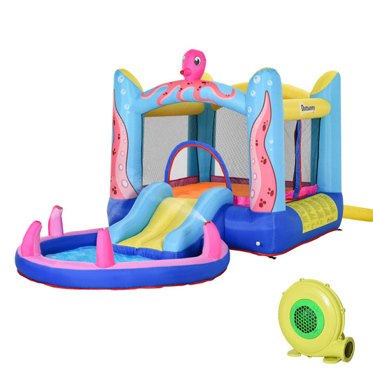 Outsunny Castillo Hinchable Para Niños Con Piscina 360x175x180 Cm Multicolor_0