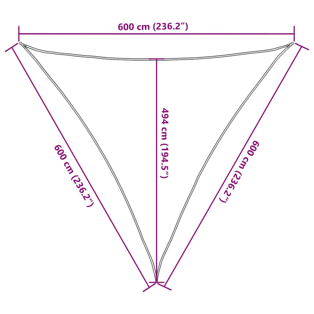 Vidaxl Toldo De Vela Hdpe Rojo 160 G/m² 6x6x6 M_2