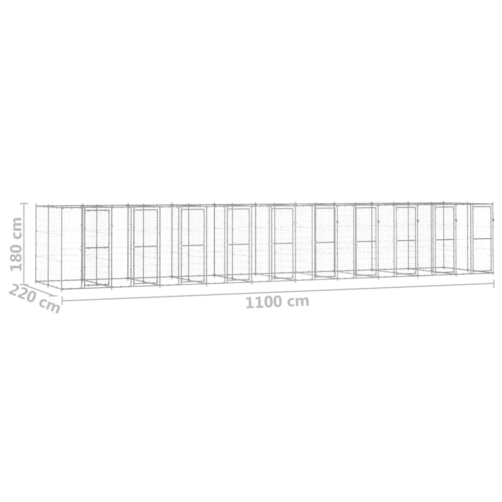Perrera De Exterior De Acero Galvanizado 24,2 M²_5